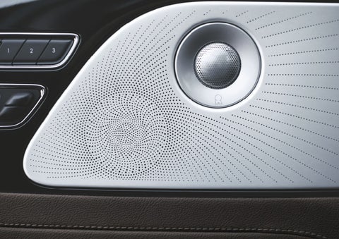 Two speakers of the available audio system are shown in a 2024 Lincoln Aviator® SUV | Vista Lincoln Woodland Hills in Woodland Hills CA