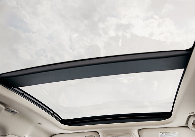 The available panoramic Vista Roof® is shown from inside a 2024 Lincoln Corsair® SUV. | Vista Lincoln Woodland Hills in Woodland Hills CA