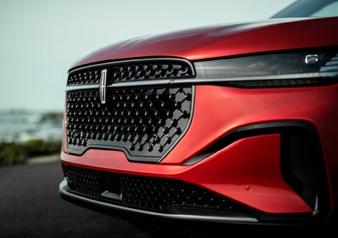 The sleek grille of a 2024 Lincoln Nautilus® SUV with the available Jet Appearance Package makes a bold statement. | Vista Lincoln Woodland Hills in Woodland Hills CA
