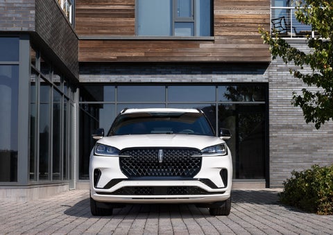 The front of a 2026 Lincoln Aviator® SUV is shown. | Vista Lincoln Woodland Hills in Woodland Hills CA