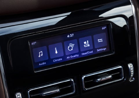 Driver controls like music, temperature, air quality, settings, and heat/cool seats are shown. | Vista Lincoln Woodland Hills in Woodland Hills CA