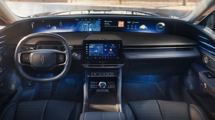 A large panoramic display is shown on the dashboard of a 2026 Lincoln Nautilus® SUV | Vista Lincoln Woodland Hills in Woodland Hills CA